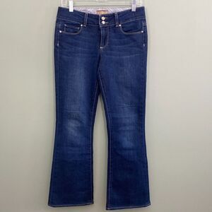 Paige HH Boot Bootcut Jeans Low Rise Womens 27 Blue Denim Dark Wash Stretch